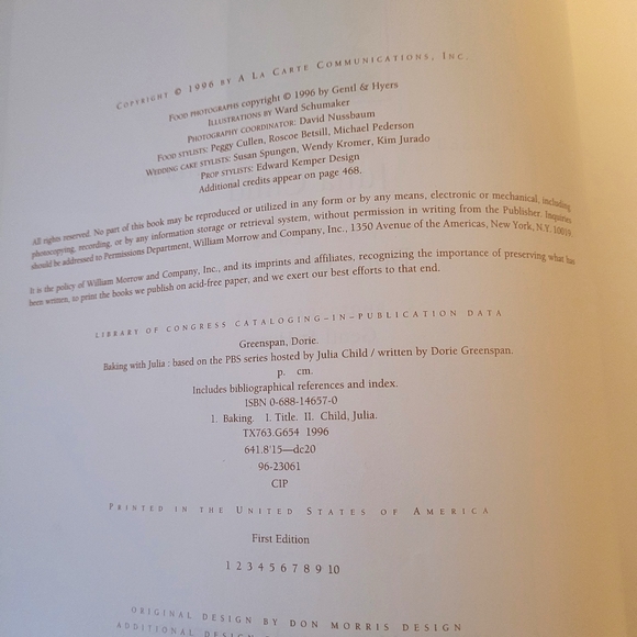 Baking With Julia, 1996 by Dorie Greenspan, First Edition Cookbook - Picture 2 of 11